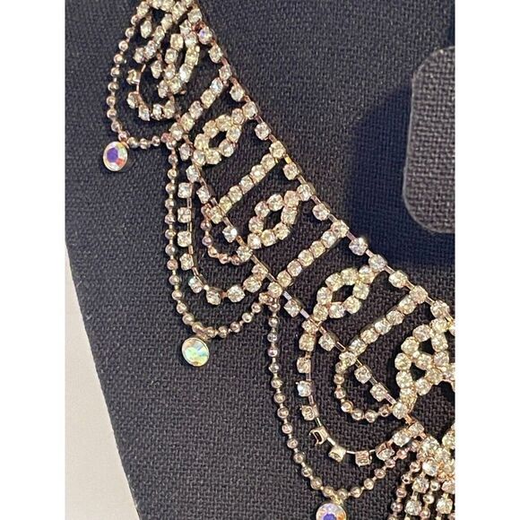 Wedding Bridal Party Jewelry Set crystal Rhinestone Necklace & Earrings Set 18" - Picture 9 of 13